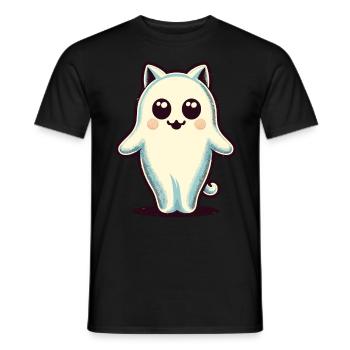 Niedliche Geister Katze Kawaii Geist Haustier - Männer T-Shirt - Schwarz - Vorne - AI Model Male 178 light (178cm)