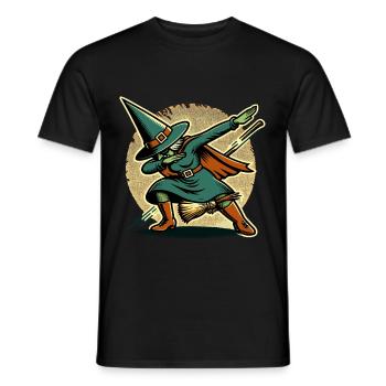 Dabbing Witch Halloween Costume Decoration - Men's T-Shirt - black - Front - AI Model Male 178 light (178cm)
