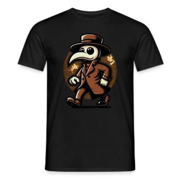 Rétro Vintage Dessin animé Halloween Costume Plague Doctor - T-shirt homme - noir - Devant - AI Model Male 178 light (178cm)