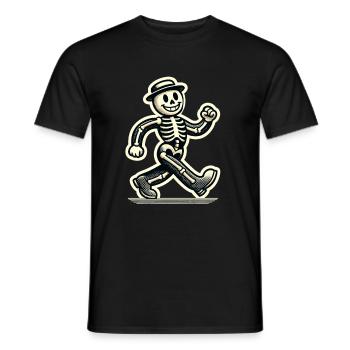 Squelette d’os d’Halloween de dessin animé vintage rétro - T-shirt homme - noir - Devant - AI Model Male 178 light (178cm)