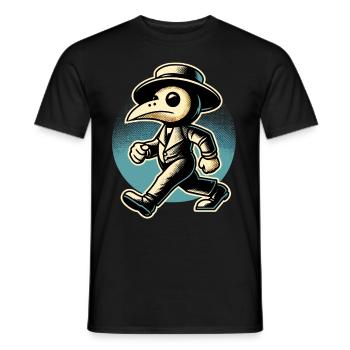 Rétro Vintage Dessin animé Halloween Costume Décoration - T-shirt homme - noir - Devant - AI Model Male 178 light (178cm)