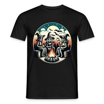 Camping Campfire Vintage Witches Design - Men's T-Shirt - black - Front - AI Model Male 178 light (178cm)
