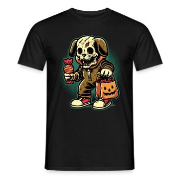 Undead Zombie Dog Trick Or Treat - Men's T-Shirt - black - Front - AI Model Male 178 light (178cm)