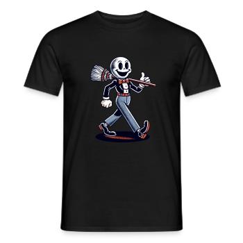 Dessin animé rétro balai de sorcière Magic Vintage Design - T-shirt homme - noir - Devant - AI Model Male 178 light (178cm)