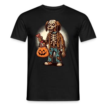 Undead Zombie Dog Trick or Treat Halloween - Men's T-Shirt - black - Front - AI Model Male 178 light (178cm)