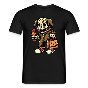 Undead Zombie Dog Trick or Treat Halloween - Men's T-Shirt - black - Front - AI Model Male 178 light (178cm)