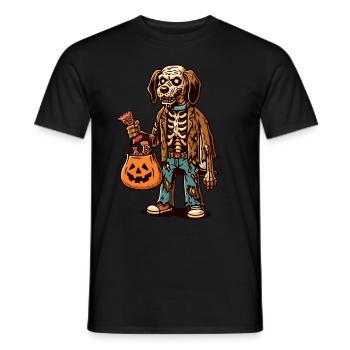 Undead Zombie Dog Trick or Treat Halloween - Men's T-Shirt - black - Front - AI Model Male 178 light (178cm)