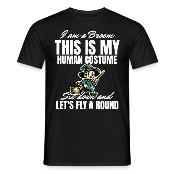 Bin Ein Besen Lustiges Halloween Spruch - Männer T-Shirt - Schwarz - Vorne - AI Model Male 178 light (178cm)