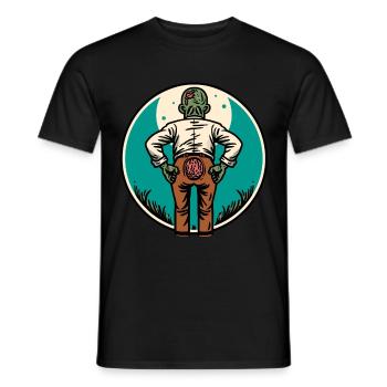 Drôle de mort-vivant cul Halloween Costume Décoration - T-shirt homme - noir - Devant - AI Model Male 178 light (178cm)