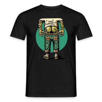 Drôle de mort-vivant cul Halloween Costume Décoration - T-shirt homme - noir - Devant - AI Model Male 178 light (178cm)
