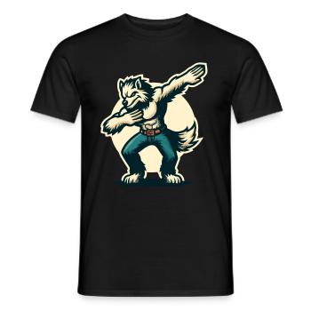 Dabbing Werewolf Funny Dabbing Design - Men's T-Shirt - black - Front - AI Model Male 178 light (178cm)