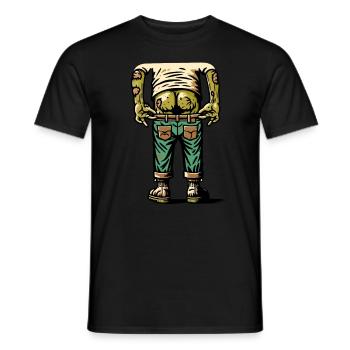 Drôle de mort-vivant cul Halloween Costume Décoration - T-shirt homme - noir - Devant - AI Model Male 178 light (178cm)