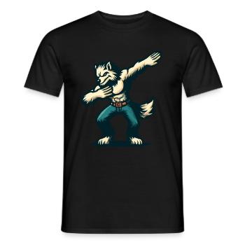 Dabbing Werewolf Funny Dabbing Design - Men's T-Shirt - black - Front - AI Model Male 178 light (178cm)