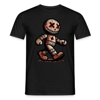 Poupée vaudou Halloween Costume Décoration Effrayant - T-shirt homme - noir - Devant - AI Model Male 178 light (178cm)