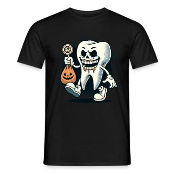 Undead Zombie Tooth Halloween Costume Decoration - Men's T-Shirt - black - Front - AI Model Male 178 light (178cm)