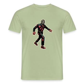 Rétro Vintage Style Halloween Zombie Costume Décoration - T-shirt homme - vert sauge - Devant - AI Model Male 178 light (178cm)