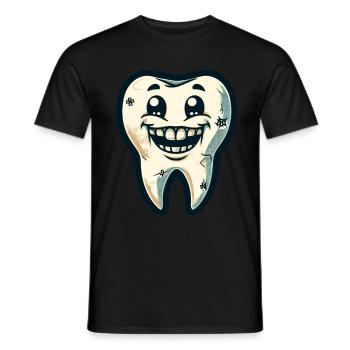 Halloween Zahnhygiene Lustiger Zombie Zahn - Männer T-Shirt - Schwarz - Vorne - AI Model Male 178 light (178cm)