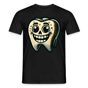 Halloween Zahnhygiene Lustiger Zombie Zahn - Männer T-Shirt - Schwarz - Vorne - AI Model Male 178 light (178cm)