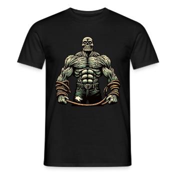 Muskulöser Bodybuilder Halloween Kostüm Deko - Männer T-Shirt - Schwarz - Vorne - AI Model Male 178 light (178cm)