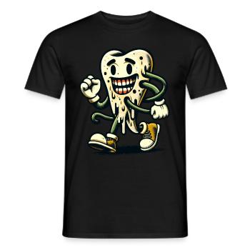 Halloween Dental Hygiene Funny Zombie Tooth - Men's T-Shirt - black - Front - AI Model Male 178 light (178cm)