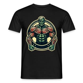 Musclé bodybuilder Halloween Costume Décoration - T-shirt homme - noir - Devant - AI Model Male 178 light (178cm)
