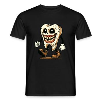 Halloween Dental Hygiene Funny Zombie Tooth - Men's T-Shirt - black - Front - AI Model Male 178 light (178cm)