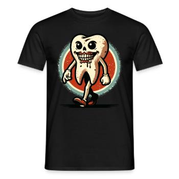 Halloween Dental Hygiene Funny Zombie Tooth - Men's T-Shirt - black - Front - AI Model Male 178 light (178cm)