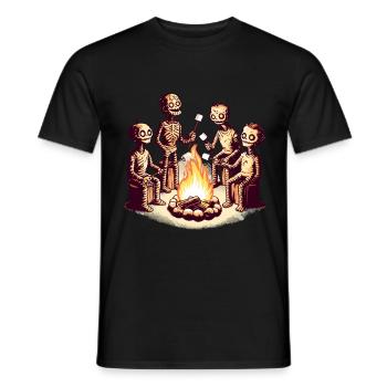Campfire Camping Eerie Disguise - Men's T-Shirt - black - Front - AI Model Male 178 light (178cm)