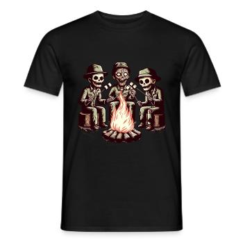 Camping au feu de camp Décoration de costume effrayant - T-shirt homme - noir - Devant - AI Model Male 178 light (178cm)