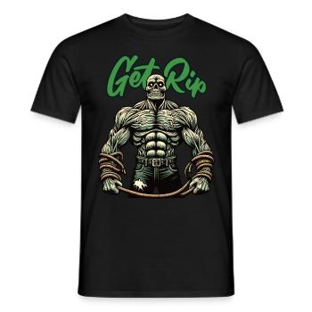 Jeu de mots drôle disant zombie musclé - T-shirt homme - noir - Devant - AI Model Male 178 light (178cm)