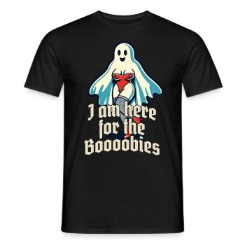 Lustiger Geister Spruch Für Die Boobies Halloween - Männer T-Shirt - Schwarz - Vorne - AI Model Male 178 light (178cm)