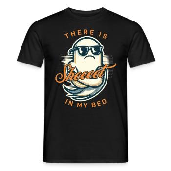 Lustiger Geister Spruch there is sheet Kostüm - Männer T-Shirt - Schwarz - Vorne - AI Model Male 178 light (178cm)