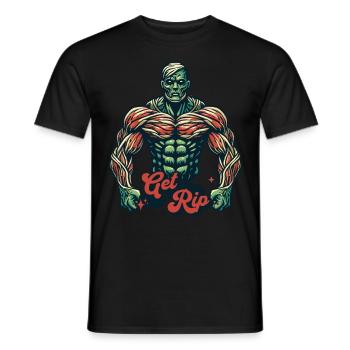 lGet RIP Muscular Zombie Bodybuilder - Men's T-Shirt - black - Front - AI Model Male 178 light (178cm)
