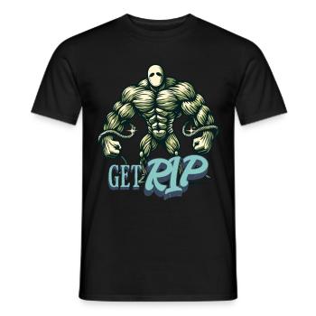 Funny Pun Saying Muscular Zombie - Men's T-Shirt - black - Front - AI Model Male 178 light (178cm)