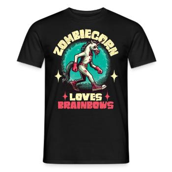 Zombie Einhorn Liebhaber Lustiger Halloween Spruch - Männer T-Shirt - Schwarz - Vorne - AI Model Male 178 light (178cm)