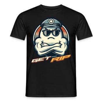 Halloween Costume Funny Ghosts Saying get R.I.P - Men's T-Shirt - black - Front - AI Model Male 178 light (178cm)