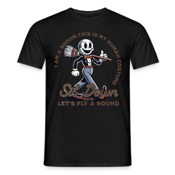 Lustiger Halloween Spruch Bin Ein Besen - Männer T-Shirt - Schwarz - Vorne - AI Model Male 178 light (178cm)