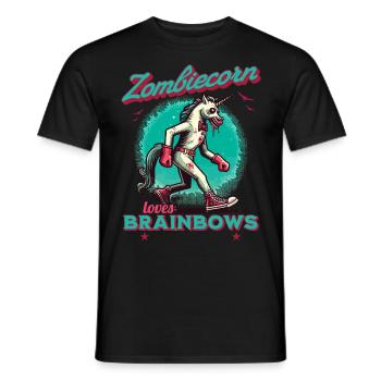 Zombie Einhorn Lustiger Halloween Spruch - Männer T-Shirt - Schwarz - Vorne - AI Model Male 178 light (178cm)