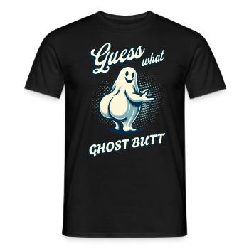 Halloween Costume Ghosts Butt Funny Saying - Men's T-Shirt - black - Front - AI Model Male 178 light (178cm)
