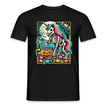 Drôle de squelette de licorne aime les bonbons - T-shirt homme - noir - Devant - AI Model Male 178 light (178cm)
