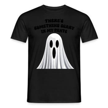 Funny saying: Something creepy in your pants - Men's T-Shirt - black - Front - AI Model Male 178 light (178cm)