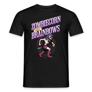 Zombie Einhorn Lustiger Halloween Spruch - Männer T-Shirt - Schwarz - Vorne - AI Model Male 178 light (178cm)
