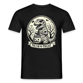 Funny T-Rex Mummy Loves Candy - Men's T-Shirt - black - Front - AI Model Male 178 light (178cm)