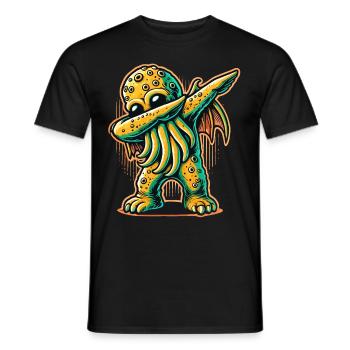Drôle Dabbing Cthulhu Pieuvre dystopique - T-shirt homme - noir - Devant - AI Model Male 178 light (178cm)