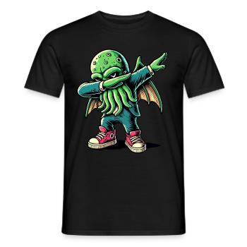 Funny Dabbing Cthulhu Dabbing Design - Men's T-Shirt - black - Front - AI Model Male 178 light (178cm)