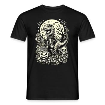 Drôle T-Rex Zombie Aime Bonbons Halloween - T-shirt homme - noir - Devant - AI Model Male 178 light (178cm)