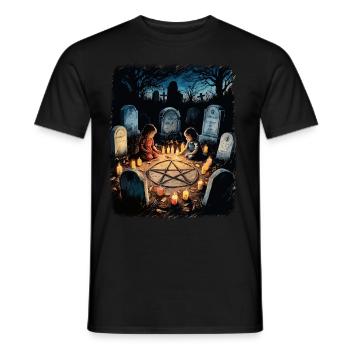 Retro Vintage Design Occult Summoning Rituals - Men's T-Shirt - black - Front - AI Model Male 178 light (178cm)