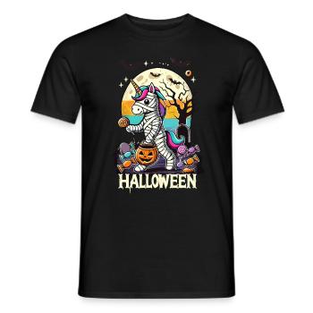 Lustige Einhorn Mumie Liebt Süßigkeiten - Männer T-Shirt - Schwarz - Vorne - AI Model Male 178 light (178cm)
