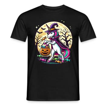 La sorcière licorne drôle aime les bonbons - T-shirt homme - noir - Devant - AI Model Male 178 light (178cm)
