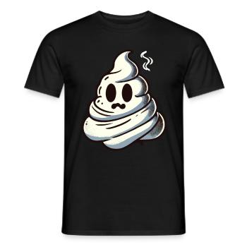 Funny poop pile feces ghost humorous - Men's T-Shirt - black - Front - AI Model Male 178 light (178cm)